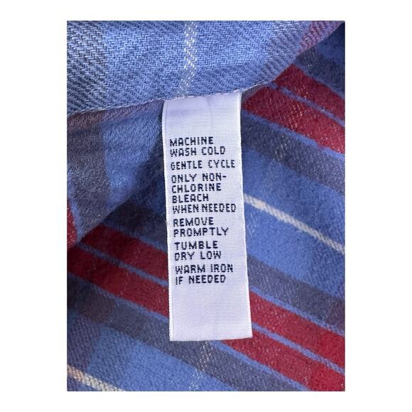 Ralph Lauren Flannel Shirt Mens Small Blue Red Plaid Long Sleeve Button Up - Picture 12 of 13